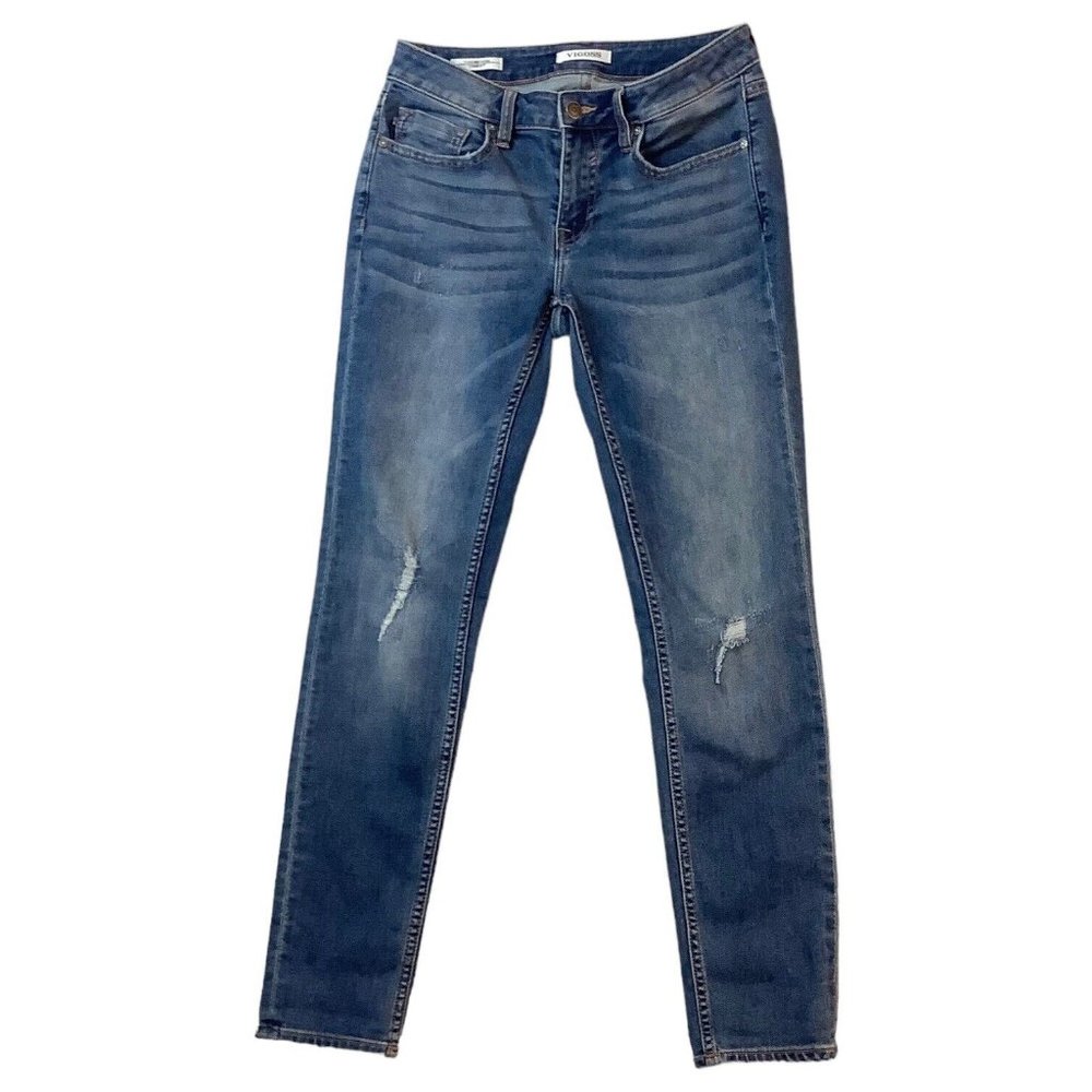 Vigoss Jeans Thompson Tomboy Stretch Mid-Rise Blue Denim Womens Size 27 Pants